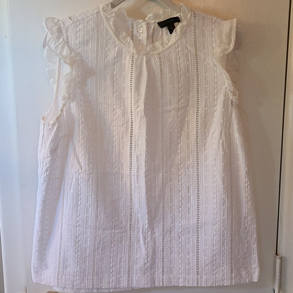 White eyelet J Crew sleeveless top size 14T